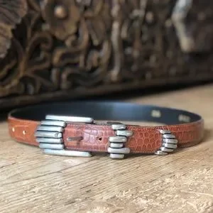 Vintage 90s Vicenza Rare Art Deco Western Embossed Leather Silver Buckle Belt XS Vintage | Accessories | Vintage 9s Vicenza Rare Art Deco  main image 2